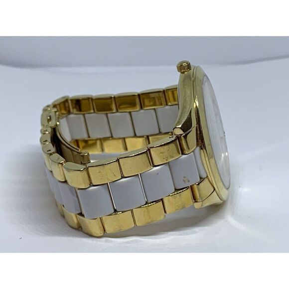 Michael Kors MK4295 Women's Two Tone Analog White Dial Quartz Wrist Watch GE188 - Picture 8 of 11